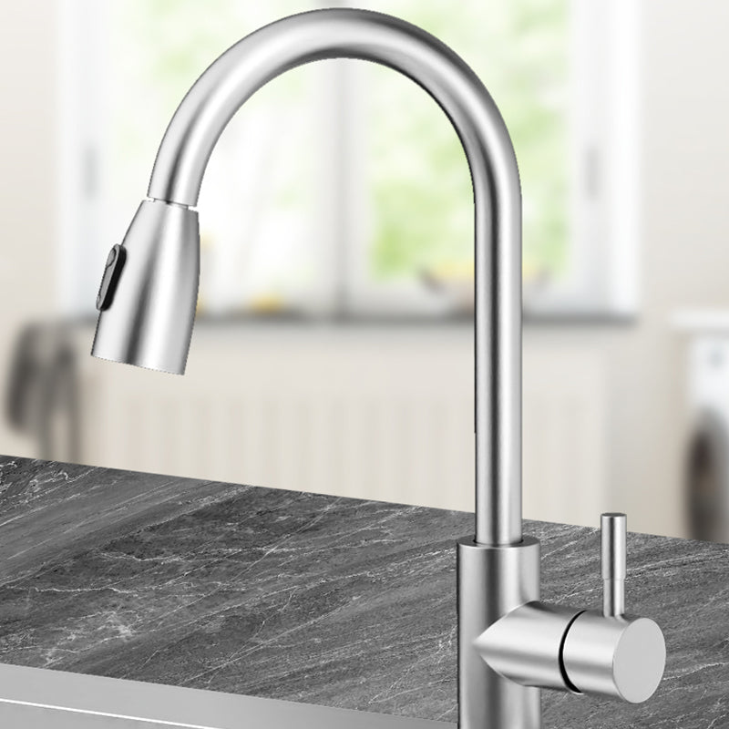 Stainless Steel Kitchen Sink 1-Bowl Kitchen Sink with Faucets Included Clearhalo 'Home Improvement' 'home_improvement' 'home_improvement_kitchen_sinks' 'Kitchen Remodel & Kitchen Fixtures' 'Kitchen Sinks & Faucet Components' 'Kitchen Sinks' 'kitchen_sinks' 7256503