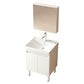 Wooden Sink Vanity Modern White Single-Sink Rectangular Vanity Set Vanity & Faucet & Enclosed Mirror Cabinet 24"L x 19"W x 33"H Clearhalo 'Bathroom Remodel & Bathroom Fixtures' 'Bathroom Vanities' 'bathroom_vanities' 'Home Improvement' 'home_improvement' 'home_improvement_bathroom_vanities' 7257053