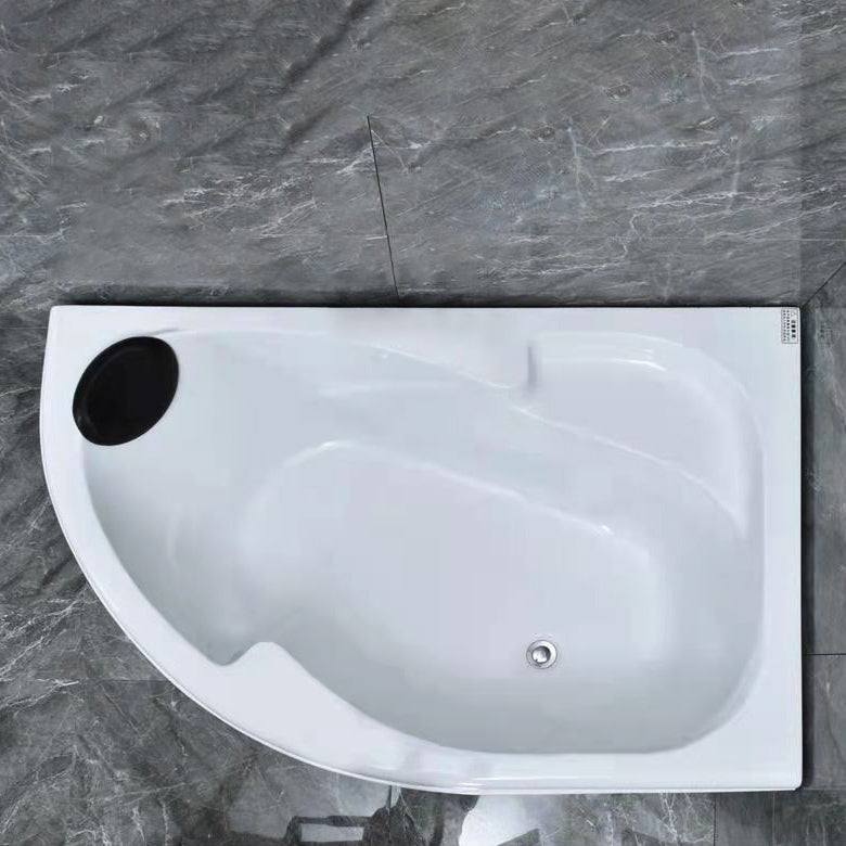 Corner Soaking Acrylic Bathtub Antique Finish Back to Wall Bath Tub Left Tub Clearhalo 'Bathroom Remodel & Bathroom Fixtures' 'Bathtubs' 'Home Improvement' 'home_improvement' 'home_improvement_bathtubs' 'Showers & Bathtubs' 7257122