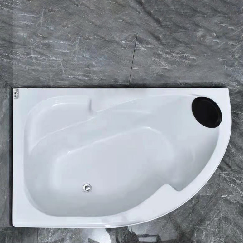 Corner Soaking Acrylic Bathtub Antique Finish Back to Wall Bath Tub Right Tub Clearhalo 'Bathroom Remodel & Bathroom Fixtures' 'Bathtubs' 'Home Improvement' 'home_improvement' 'home_improvement_bathtubs' 'Showers & Bathtubs' 7257125