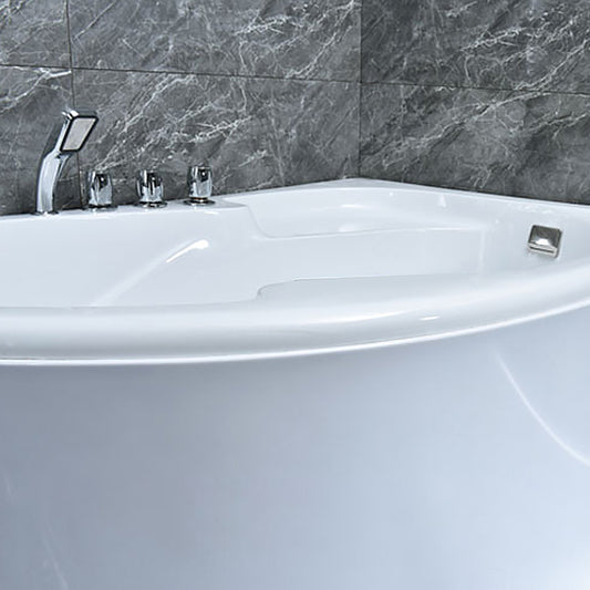 Corner Soaking Acrylic Bathtub Antique Finish Back to Wall Bath Tub Clearhalo 'Bathroom Remodel & Bathroom Fixtures' 'Bathtubs' 'Home Improvement' 'home_improvement' 'home_improvement_bathtubs' 'Showers & Bathtubs' 7257131