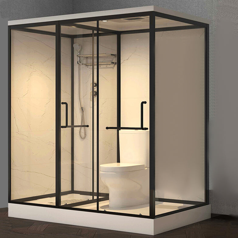 Base Included Framed Shower Stall with White Base and Fixed Panel Clearhalo 'Bathroom Remodel & Bathroom Fixtures' 'Home Improvement' 'home_improvement' 'home_improvement_shower_stalls_enclosures' 'Shower Stalls & Enclosures' 'shower_stalls_enclosures' 'Showers & Bathtubs' 7257184