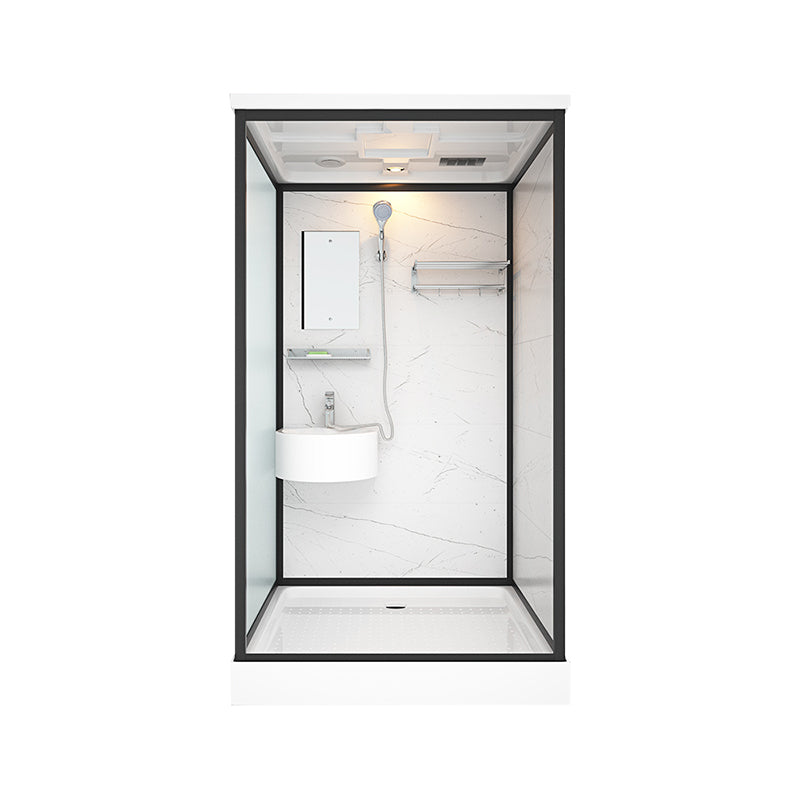 Base Included Framed Shower Stall with White Base and Fixed Panel 47"L x 39"W x 85"H Warm Braw Style Front Opening Clearhalo 'Bathroom Remodel & Bathroom Fixtures' 'Home Improvement' 'home_improvement' 'home_improvement_shower_stalls_enclosures' 'Shower Stalls & Enclosures' 'shower_stalls_enclosures' 'Showers & Bathtubs' 7257190