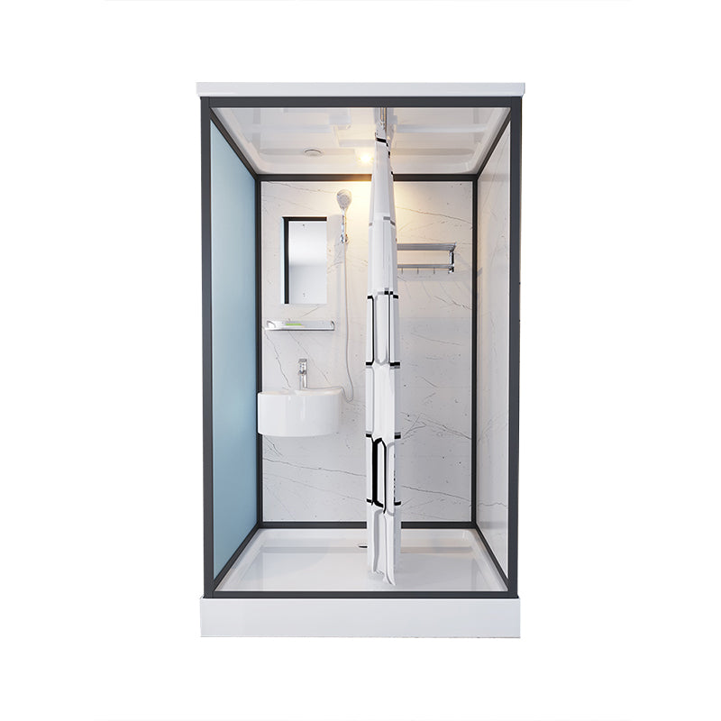 Base Included Framed Shower Stall with White Base and Fixed Panel 55"L x 43"W x 85"H Toilet Not Included Front Opening Clearhalo 'Bathroom Remodel & Bathroom Fixtures' 'Home Improvement' 'home_improvement' 'home_improvement_shower_stalls_enclosures' 'Shower Stalls & Enclosures' 'shower_stalls_enclosures' 'Showers & Bathtubs' 7257194