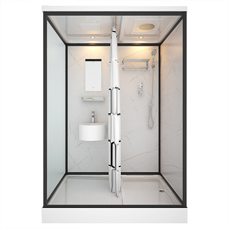 Base Included Framed Shower Stall with White Base and Fixed Panel 67"L x 47"W x 85"H Toilet Not Included Front Opening Clearhalo 'Bathroom Remodel & Bathroom Fixtures' 'Home Improvement' 'home_improvement' 'home_improvement_shower_stalls_enclosures' 'Shower Stalls & Enclosures' 'shower_stalls_enclosures' 'Showers & Bathtubs' 7257207