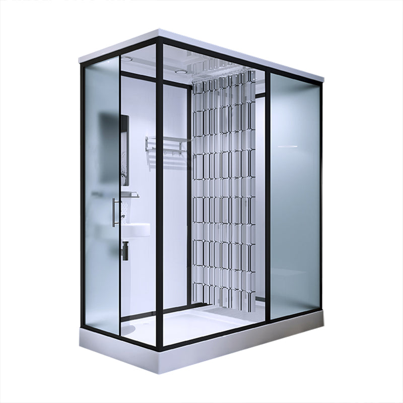 Base Included Framed Shower Stall with White Base and Fixed Panel 67"L x 47"W x 85"H Warm Braw Style Sided Opening Clearhalo 'Bathroom Remodel & Bathroom Fixtures' 'Home Improvement' 'home_improvement' 'home_improvement_shower_stalls_enclosures' 'Shower Stalls & Enclosures' 'shower_stalls_enclosures' 'Showers & Bathtubs' 7257213