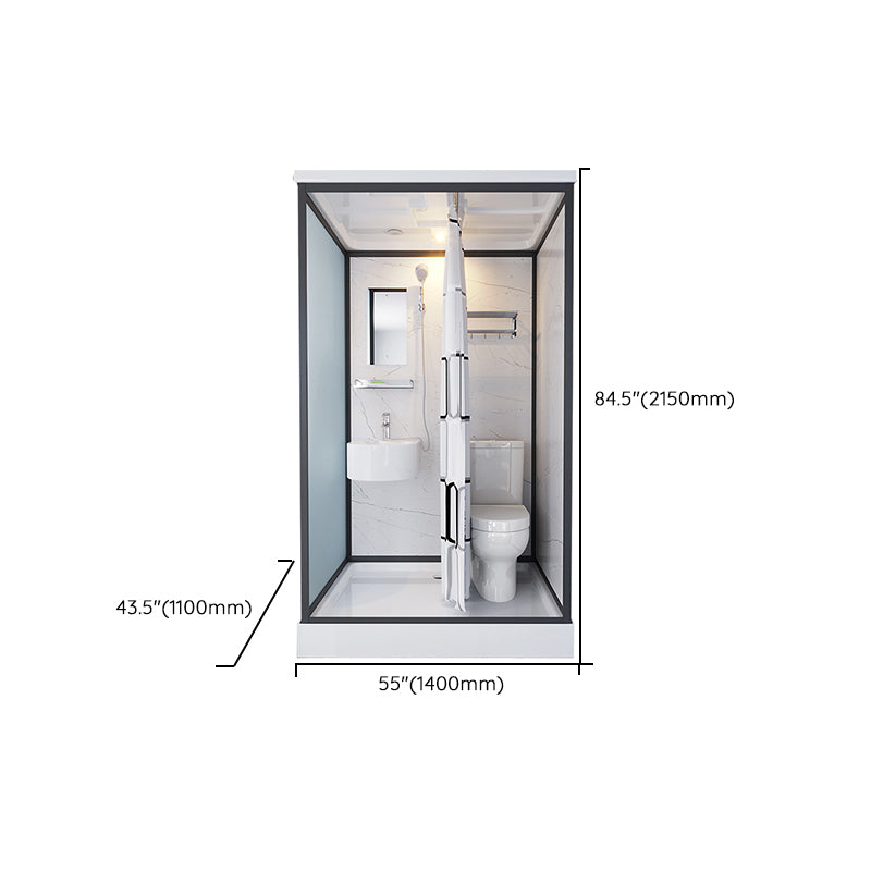 Base Included Framed Shower Stall with White Base and Fixed Panel Clearhalo 'Bathroom Remodel & Bathroom Fixtures' 'Home Improvement' 'home_improvement' 'home_improvement_shower_stalls_enclosures' 'Shower Stalls & Enclosures' 'shower_stalls_enclosures' 'Showers & Bathtubs' 7257214