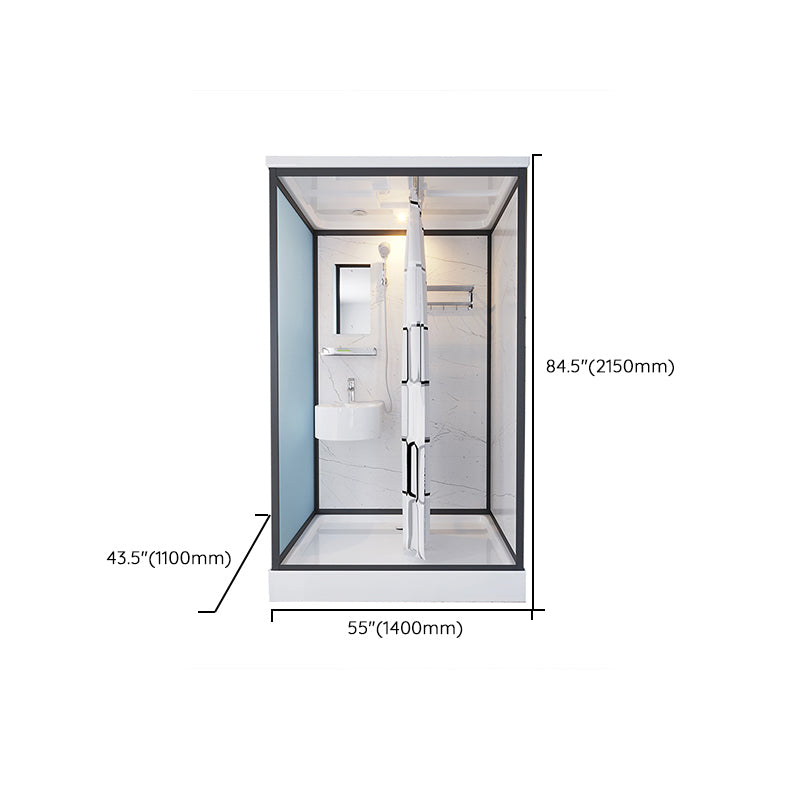 Base Included Framed Shower Stall with White Base and Fixed Panel Clearhalo 'Bathroom Remodel & Bathroom Fixtures' 'Home Improvement' 'home_improvement' 'home_improvement_shower_stalls_enclosures' 'Shower Stalls & Enclosures' 'shower_stalls_enclosures' 'Showers & Bathtubs' 7257215