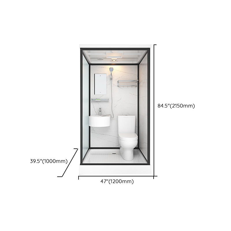 Base Included Framed Shower Stall with White Base and Fixed Panel Clearhalo 'Bathroom Remodel & Bathroom Fixtures' 'Home Improvement' 'home_improvement' 'home_improvement_shower_stalls_enclosures' 'Shower Stalls & Enclosures' 'shower_stalls_enclosures' 'Showers & Bathtubs' 7257218