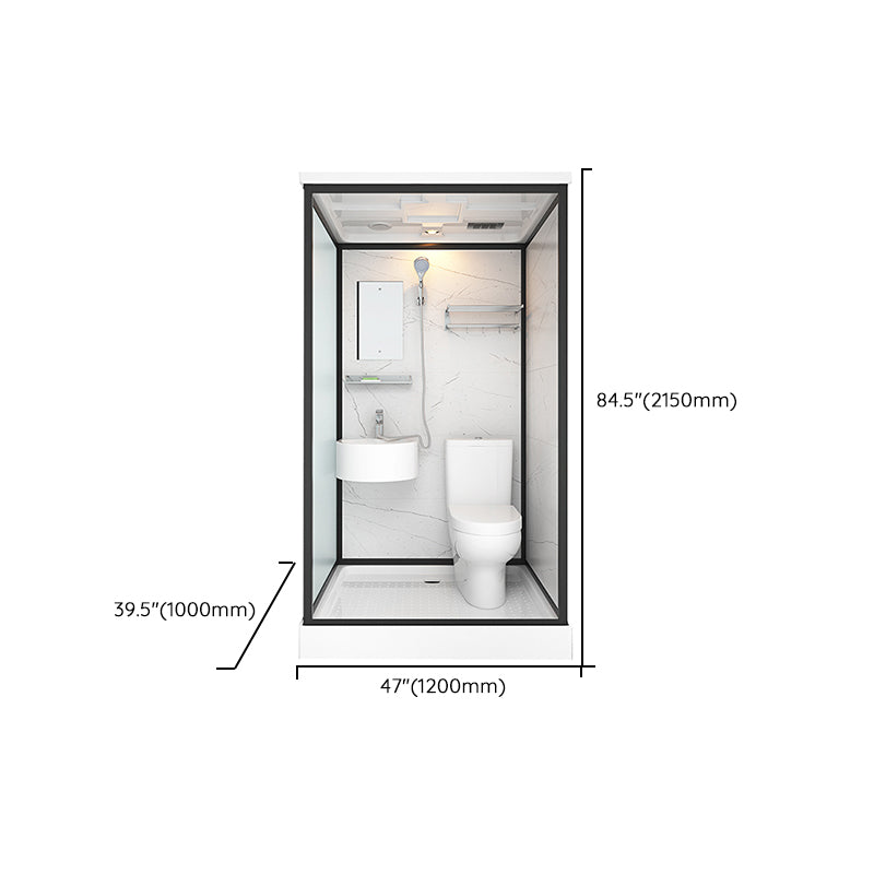 Base Included Framed Shower Stall with White Base and Fixed Panel Clearhalo 'Bathroom Remodel & Bathroom Fixtures' 'Home Improvement' 'home_improvement' 'home_improvement_shower_stalls_enclosures' 'Shower Stalls & Enclosures' 'shower_stalls_enclosures' 'Showers & Bathtubs' 7257220