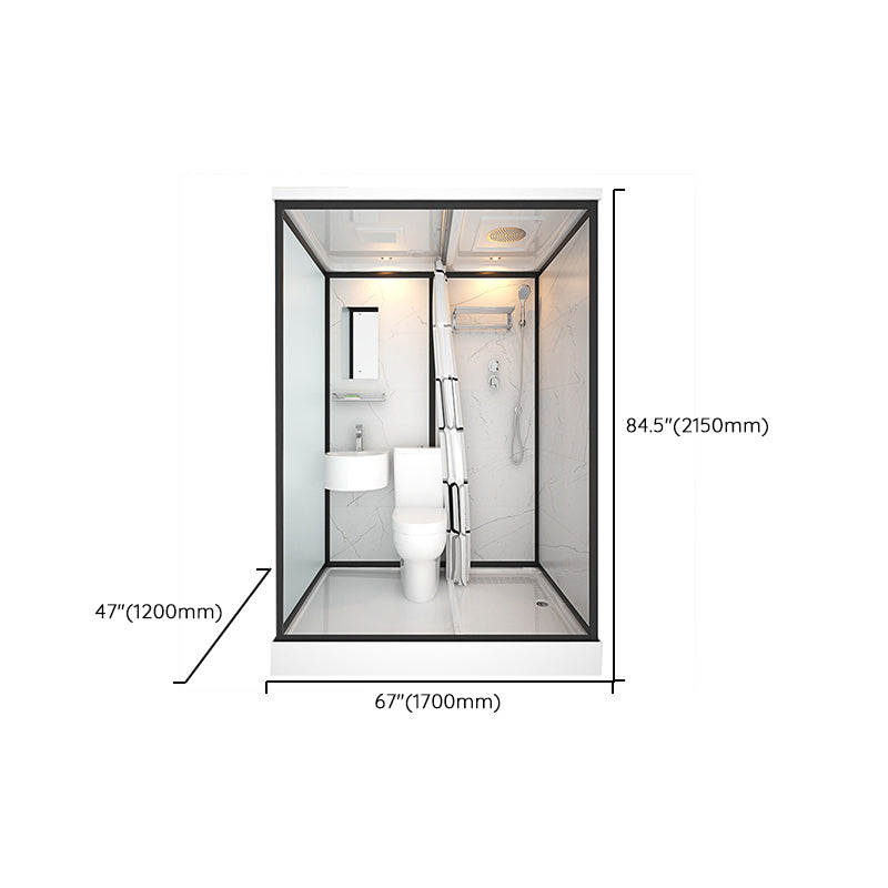 Base Included Framed Shower Stall with White Base and Fixed Panel Clearhalo 'Bathroom Remodel & Bathroom Fixtures' 'Home Improvement' 'home_improvement' 'home_improvement_shower_stalls_enclosures' 'Shower Stalls & Enclosures' 'shower_stalls_enclosures' 'Showers & Bathtubs' 7257222