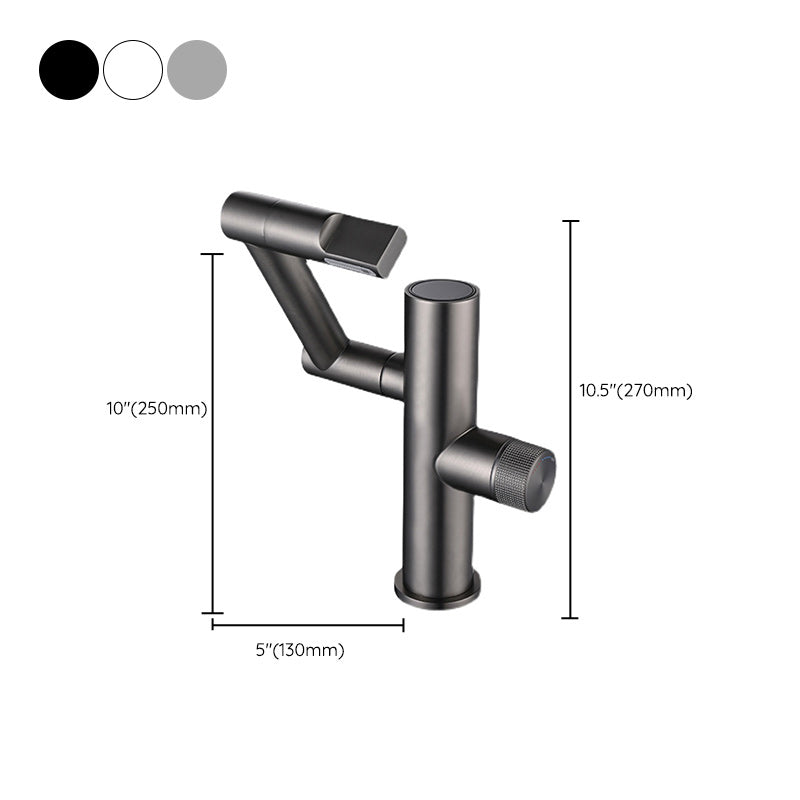 Modern Bathroom Vessel Faucet Swivel Spout Digital Display High-Arc Vessel Faucet Clearhalo 'Bathroom Remodel & Bathroom Fixtures' 'Bathroom Sink Faucets' 'Bathroom Sinks & Faucet Components' 'bathroom_sink_faucets' 'Home Improvement' 'home_improvement' 'home_improvement_bathroom_sink_faucets' 7257504
