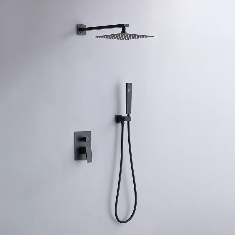 Modern Shower Head Combo Brass Wall Mounted Adjustable Water Flow Shower Trim Clearhalo 'Bathroom Remodel & Bathroom Fixtures' 'Home Improvement' 'home_improvement' 'home_improvement_shower_faucets' 'Shower Faucets & Systems' 'shower_faucets' 'Showers & Bathtubs Plumbing' 'Showers & Bathtubs' 7258149