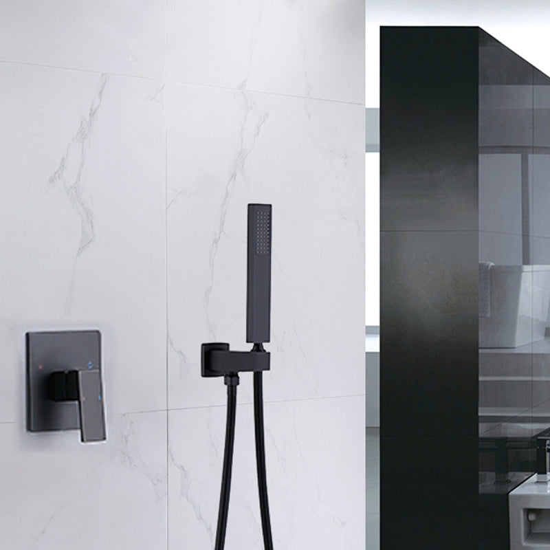 Modern Shower Head Combo Brass Wall Mounted Adjustable Water Flow Shower Trim Hand Spray Clearhalo 'Bathroom Remodel & Bathroom Fixtures' 'Home Improvement' 'home_improvement' 'home_improvement_shower_faucets' 'Shower Faucets & Systems' 'shower_faucets' 'Showers & Bathtubs Plumbing' 'Showers & Bathtubs' 7258153