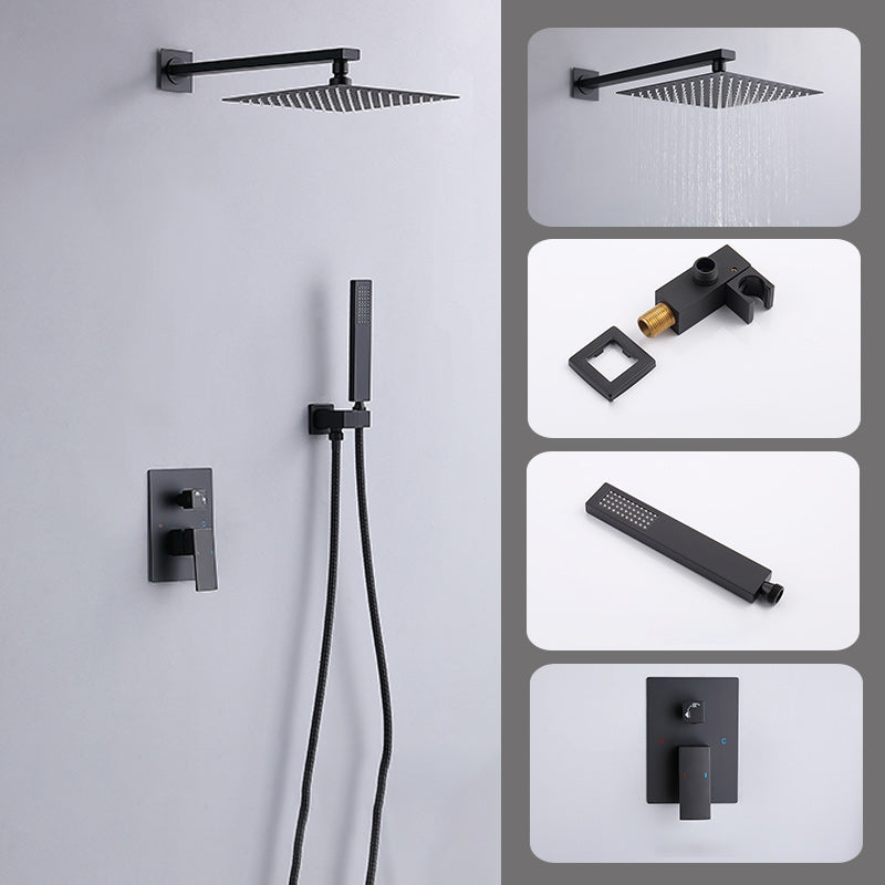 Modern Shower Head Combo Brass Wall Mounted Adjustable Water Flow Shower Trim Hand Spray & In-Wall Top Spray Clearhalo 'Bathroom Remodel & Bathroom Fixtures' 'Home Improvement' 'home_improvement' 'home_improvement_shower_faucets' 'Shower Faucets & Systems' 'shower_faucets' 'Showers & Bathtubs Plumbing' 'Showers & Bathtubs' 7258158