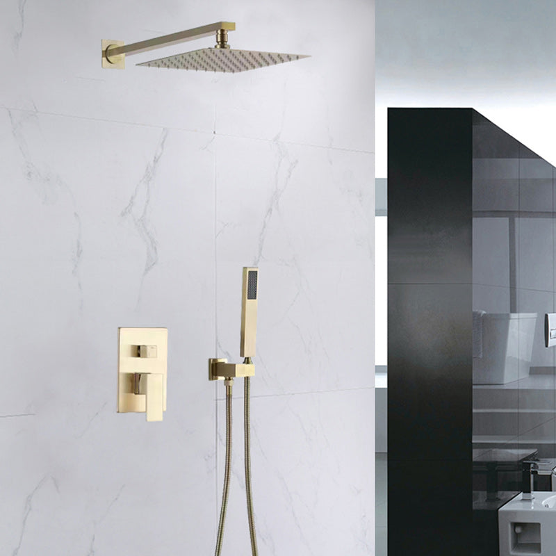 Modern Shower Head Combo Brass Wall Mounted Adjustable Water Flow Shower Trim Hand Spray & In-Wall Top Spray Clearhalo 'Bathroom Remodel & Bathroom Fixtures' 'Home Improvement' 'home_improvement' 'home_improvement_shower_faucets' 'Shower Faucets & Systems' 'shower_faucets' 'Showers & Bathtubs Plumbing' 'Showers & Bathtubs' 7258163