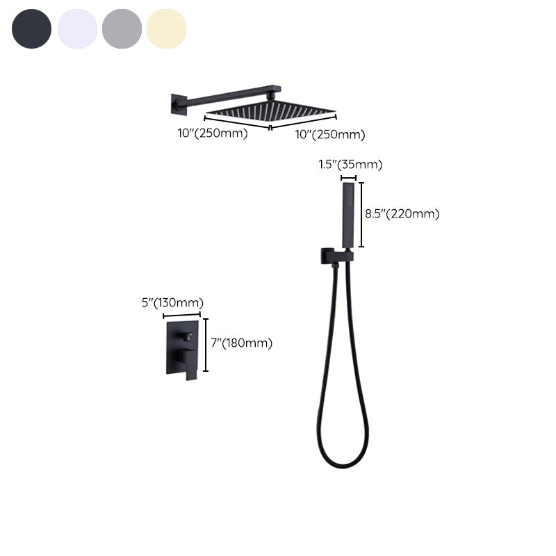 Modern Shower Head Combo Brass Wall Mounted Adjustable Water Flow Shower Trim Clearhalo 'Bathroom Remodel & Bathroom Fixtures' 'Home Improvement' 'home_improvement' 'home_improvement_shower_faucets' 'Shower Faucets & Systems' 'shower_faucets' 'Showers & Bathtubs Plumbing' 'Showers & Bathtubs' 7258173