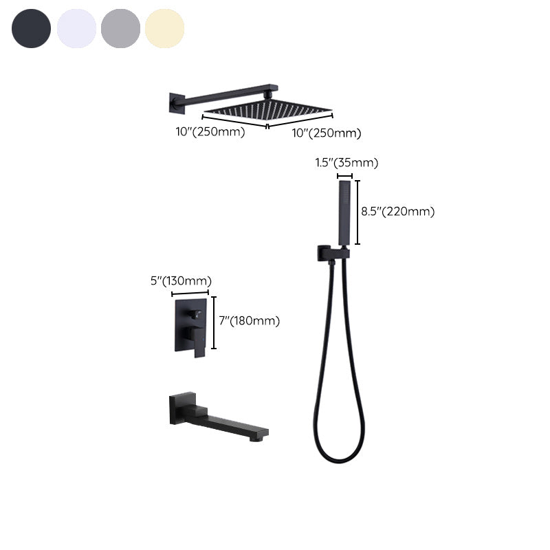 Modern Shower Head Combo Brass Wall Mounted Adjustable Water Flow Shower Trim Clearhalo 'Bathroom Remodel & Bathroom Fixtures' 'Home Improvement' 'home_improvement' 'home_improvement_shower_faucets' 'Shower Faucets & Systems' 'shower_faucets' 'Showers & Bathtubs Plumbing' 'Showers & Bathtubs' 7258174