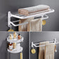 White Bathroom Accessories Hardware Set Modern Bathroom Accessory Kit, Towel Bar 2 3-Piece Set(Double Deck Shelves) Clearhalo 'Bathroom Hardware Sets' 'Bathroom Hardware' 'Bathroom Remodel & Bathroom Fixtures' 'bathroom_hardware_sets' 'Home Improvement' 'home_improvement' 'home_improvement_bathroom_hardware_sets' 7258757