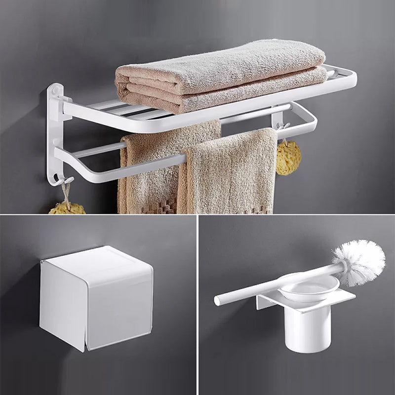 White Bathroom Accessories Hardware Set Modern Bathroom Accessory Kit, Towel Bar 2 3-Piece Set (Toilet Paper Holder) Clearhalo 'Bathroom Hardware Sets' 'Bathroom Hardware' 'Bathroom Remodel & Bathroom Fixtures' 'bathroom_hardware_sets' 'Home Improvement' 'home_improvement' 'home_improvement_bathroom_hardware_sets' 7258759