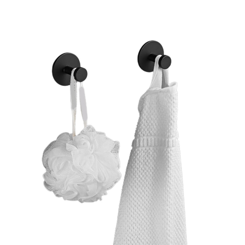 Modern 5-Piece Bathroom Accessory Set, Matte Black/White Robe Hooks Clearhalo 'Bathroom Hardware Sets' 'Bathroom Hardware' 'Bathroom Remodel & Bathroom Fixtures' 'bathroom_hardware_sets' 'Home Improvement' 'home_improvement' 'home_improvement_bathroom_hardware_sets' 7258769