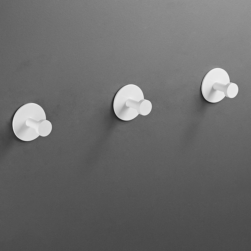 Modern 5-Piece Bathroom Accessory Set, Matte Black/White Robe Hooks White 3 Piece Set Round Single Hook Clearhalo 'Bathroom Hardware Sets' 'Bathroom Hardware' 'Bathroom Remodel & Bathroom Fixtures' 'bathroom_hardware_sets' 'Home Improvement' 'home_improvement' 'home_improvement_bathroom_hardware_sets' 7258781