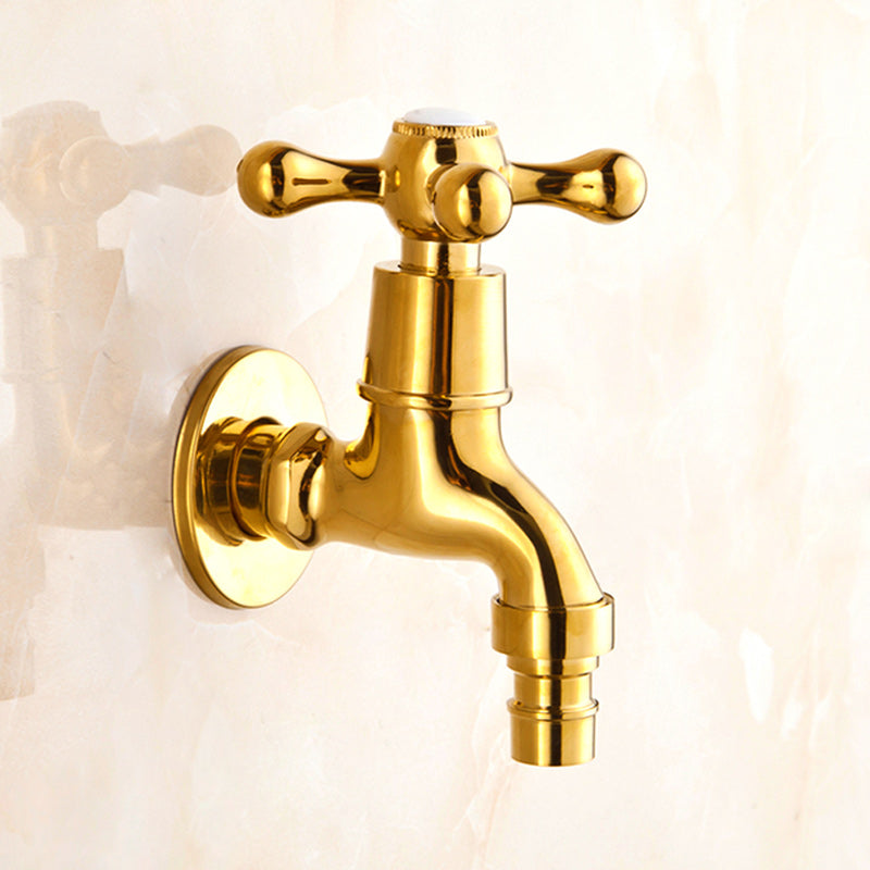 Glam Wall Mounted Bathroom Faucet Cross Handle Low Arc Circular Vessel Faucet Short Clearhalo 'Bathroom Remodel & Bathroom Fixtures' 'Bathroom Sink Faucets' 'Bathroom Sinks & Faucet Components' 'bathroom_sink_faucets' 'Home Improvement' 'home_improvement' 'home_improvement_bathroom_sink_faucets' 7260052