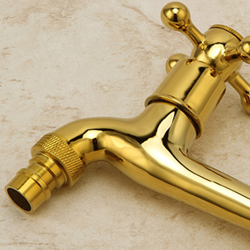 Glam Wall Mounted Bathroom Faucet Cross Handle Low Arc Circular Vessel Faucet Clearhalo 'Bathroom Remodel & Bathroom Fixtures' 'Bathroom Sink Faucets' 'Bathroom Sinks & Faucet Components' 'bathroom_sink_faucets' 'Home Improvement' 'home_improvement' 'home_improvement_bathroom_sink_faucets' 7260061