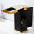 Contemporary Square Vessel Faucet Waterfall Spout with LED Three-Color Light Black-Gold Short Clearhalo 'Bathroom Remodel & Bathroom Fixtures' 'Bathroom Sink Faucets' 'Bathroom Sinks & Faucet Components' 'bathroom_sink_faucets' 'Home Improvement' 'home_improvement' 'home_improvement_bathroom_sink_faucets' 7260070