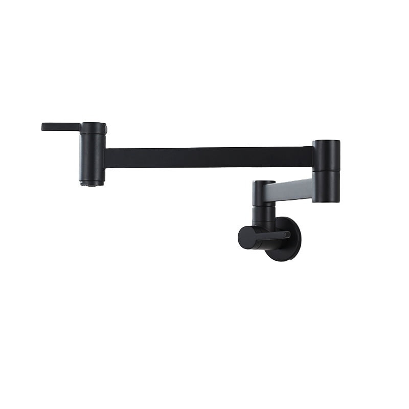 Modern Double Handle Wall Mounted Pot Filler Low Profile Filler Clearhalo 'Home Improvement' 'home_improvement' 'home_improvement_kitchen_faucets' 'Kitchen Faucets' 'Kitchen Remodel & Kitchen Fixtures' 'Kitchen Sinks & Faucet Components' 'kitchen_faucets' 7260107