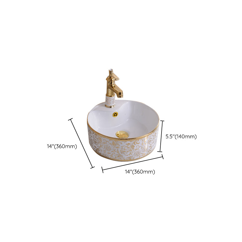 Traditional Vessel Bathroom Sink Oval Porcelain with Overflow Vessel Clearhalo 'Bathroom Remodel & Bathroom Fixtures' 'Bathroom Sinks & Faucet Components' 'Bathroom Sinks' 'bathroom_sink' 'Home Improvement' 'home_improvement' 'home_improvement_bathroom_sink' 7260186