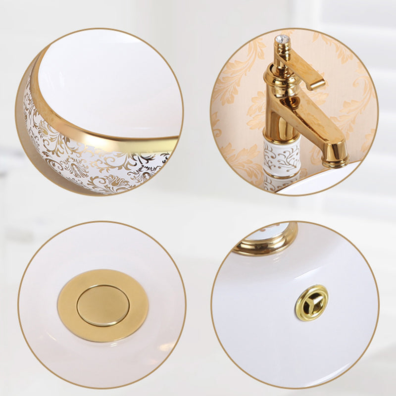 Traditional Vessel Sink Oval Porcelain with Pop-Up Drain Vessel Lavatory Sink Clearhalo 'Bathroom Remodel & Bathroom Fixtures' 'Bathroom Sinks & Faucet Components' 'Bathroom Sinks' 'bathroom_sink' 'Home Improvement' 'home_improvement' 'home_improvement_bathroom_sink' 7260198