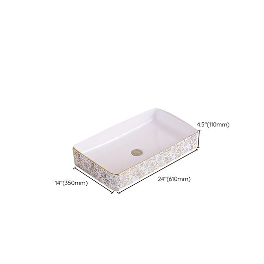 Traditional Vessel Sink Oval Porcelain with Pop-Up Drain Vessel Lavatory Sink Clearhalo 'Bathroom Remodel & Bathroom Fixtures' 'Bathroom Sinks & Faucet Components' 'Bathroom Sinks' 'bathroom_sink' 'Home Improvement' 'home_improvement' 'home_improvement_bathroom_sink' 7260224