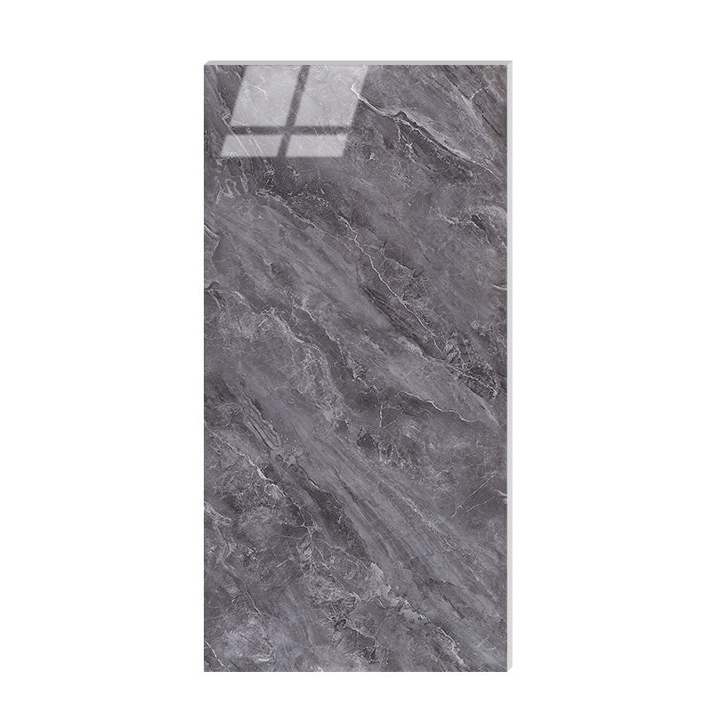 Marbling Floor Tile Slip Resistant Polished Rectangle Singular Tile Black-Gray Clearhalo 'Floor Tiles & Wall Tiles' 'floor_tiles_wall_tiles' 'Flooring 'Home Improvement' 'home_improvement' 'home_improvement_floor_tiles_wall_tiles' Walls and Ceiling' 7260304
