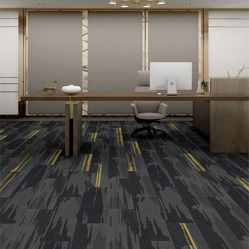 Office Room Carpet Tiles Level Loop Geometric Print Carpet Tiles Dark Coffee 40-Piece Set Clearhalo 'Carpet Tiles & Carpet Squares' 'carpet_tiles_carpet_squares' 'Flooring 'Home Improvement' 'home_improvement' 'home_improvement_carpet_tiles_carpet_squares' Walls and Ceiling' 7260502