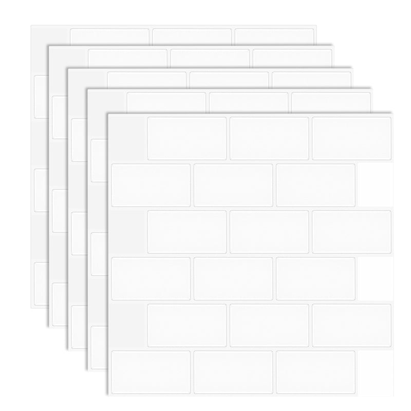 Stain Resistant Peel & Stick Tile Square Mosaic Tile for Kitchen and Bathroom Backsplash Ivory Brick Subway Clearhalo 'Flooring 'Home Improvement' 'home_improvement' 'home_improvement_peel_stick_blacksplash' 'Peel & Stick Backsplash Tile' 'peel_stick_blacksplash' 'Walls & Ceilings' Walls and Ceiling' 7260631