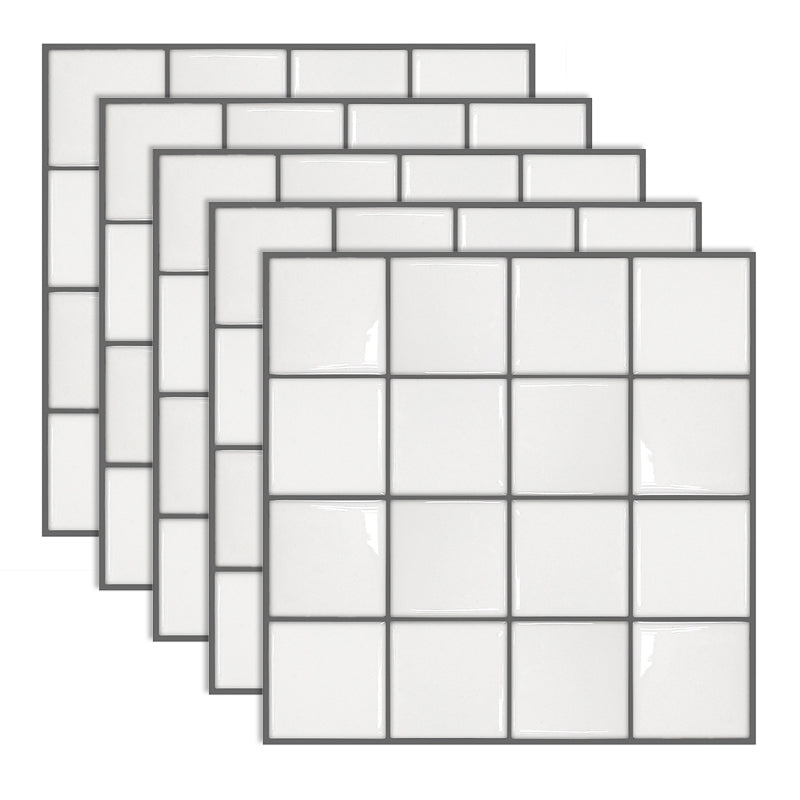 Stain Resistant Peel & Stick Tile Square Mosaic Tile for Kitchen and Bathroom Backsplash Off-White Grid Clearhalo 'Flooring 'Home Improvement' 'home_improvement' 'home_improvement_peel_stick_blacksplash' 'Peel & Stick Backsplash Tile' 'peel_stick_blacksplash' 'Walls & Ceilings' Walls and Ceiling' 7260632