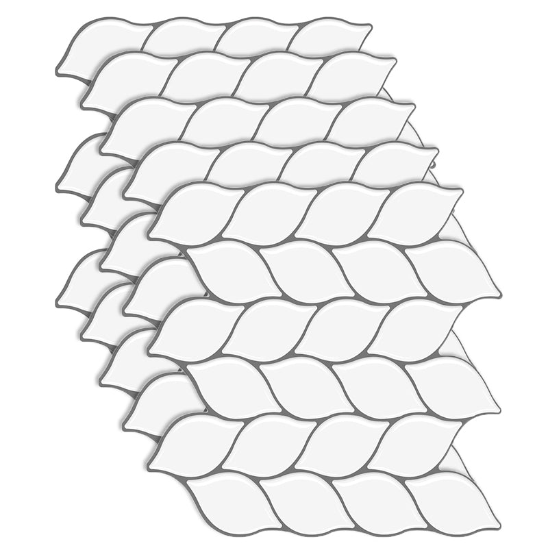 Stain Resistant Peel & Stick Tile Square Mosaic Tile for Kitchen and Bathroom Backsplash White Leaf Clearhalo 'Flooring 'Home Improvement' 'home_improvement' 'home_improvement_peel_stick_blacksplash' 'Peel & Stick Backsplash Tile' 'peel_stick_blacksplash' 'Walls & Ceilings' Walls and Ceiling' 7260634