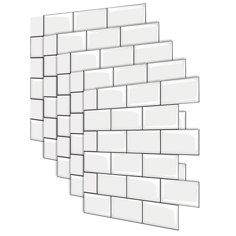 Stain Resistant Peel & Stick Tile Square Mosaic Tile for Kitchen and Bathroom Backsplash Off-White Brick Subway Clearhalo 'Flooring 'Home Improvement' 'home_improvement' 'home_improvement_peel_stick_blacksplash' 'Peel & Stick Backsplash Tile' 'peel_stick_blacksplash' 'Walls & Ceilings' Walls and Ceiling' 7260648