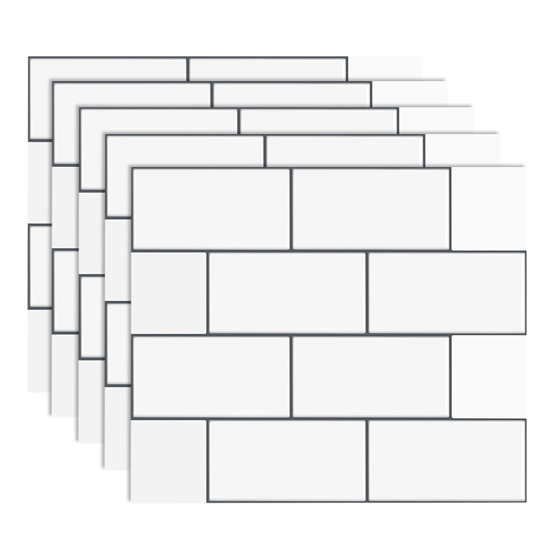 Stain Resistant Peel & Stick Tile Square Mosaic Tile for Kitchen and Bathroom Backsplash White Brick Subway Clearhalo 'Flooring 'Home Improvement' 'home_improvement' 'home_improvement_peel_stick_blacksplash' 'Peel & Stick Backsplash Tile' 'peel_stick_blacksplash' 'Walls & Ceilings' Walls and Ceiling' 7260650