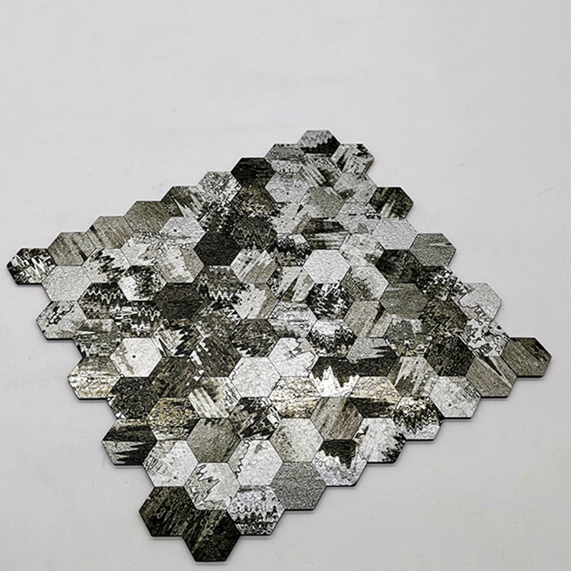 Water Resistant Peel & Stick Tile Hexagonal Mosaic Tile for Backsplash Wall Clearhalo 'Flooring 'Home Improvement' 'home_improvement' 'home_improvement_peel_stick_blacksplash' 'Peel & Stick Backsplash Tile' 'peel_stick_blacksplash' 'Walls & Ceilings' Walls and Ceiling' 7260666