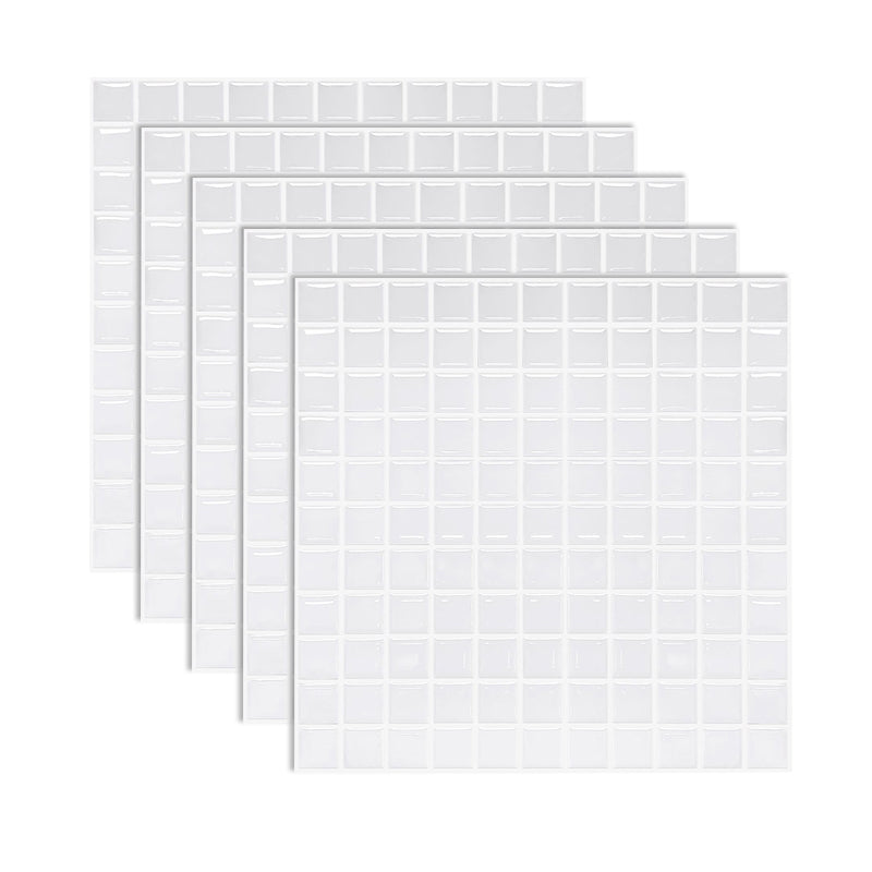 Mosaic Peel & Stick Tile Square Water Resistant Tile for Bathroom Backsplash White Clearhalo 'Flooring 'Home Improvement' 'home_improvement' 'home_improvement_peel_stick_blacksplash' 'Peel & Stick Backsplash Tile' 'peel_stick_blacksplash' 'Walls & Ceilings' Walls and Ceiling' 7260669