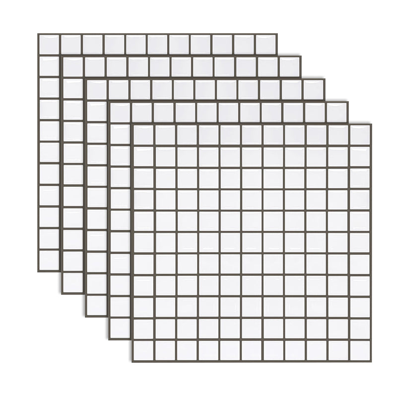 Mosaic Peel & Stick Tile Square Water Resistant Tile for Bathroom Backsplash Ivory Clearhalo 'Flooring 'Home Improvement' 'home_improvement' 'home_improvement_peel_stick_blacksplash' 'Peel & Stick Backsplash Tile' 'peel_stick_blacksplash' 'Walls & Ceilings' Walls and Ceiling' 7260672