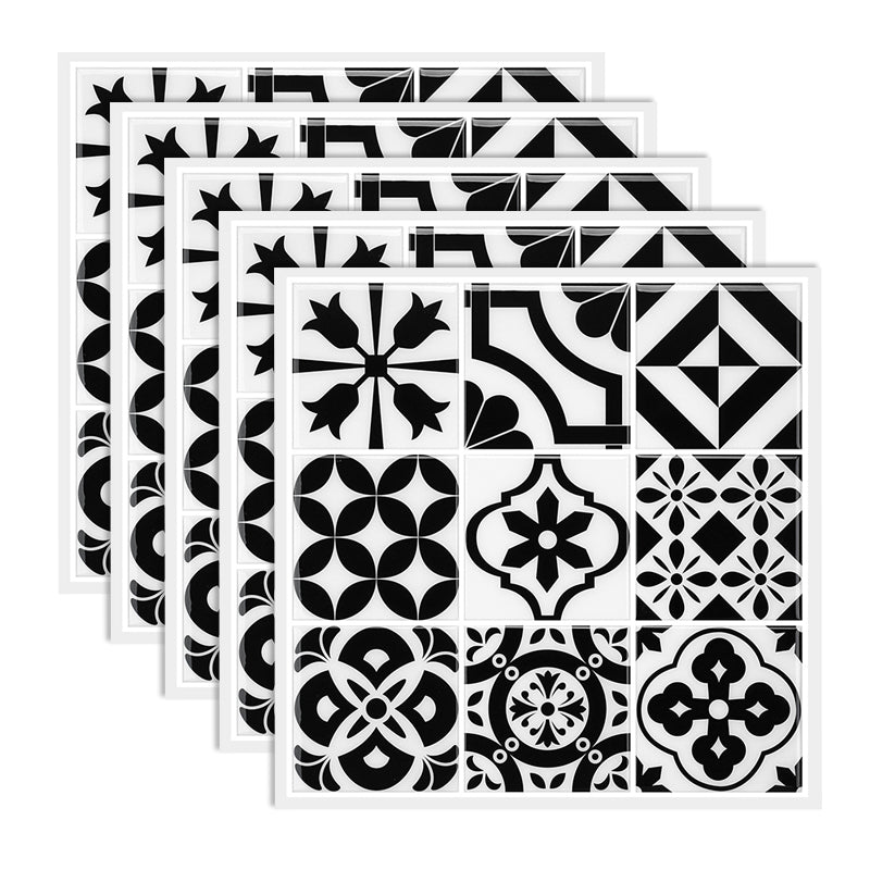 Mosaic Peel & Stick Tile Square Water Resistant Tile for Bathroom Backsplash Black Clearhalo 'Flooring 'Home Improvement' 'home_improvement' 'home_improvement_peel_stick_blacksplash' 'Peel & Stick Backsplash Tile' 'peel_stick_blacksplash' 'Walls & Ceilings' Walls and Ceiling' 7260676