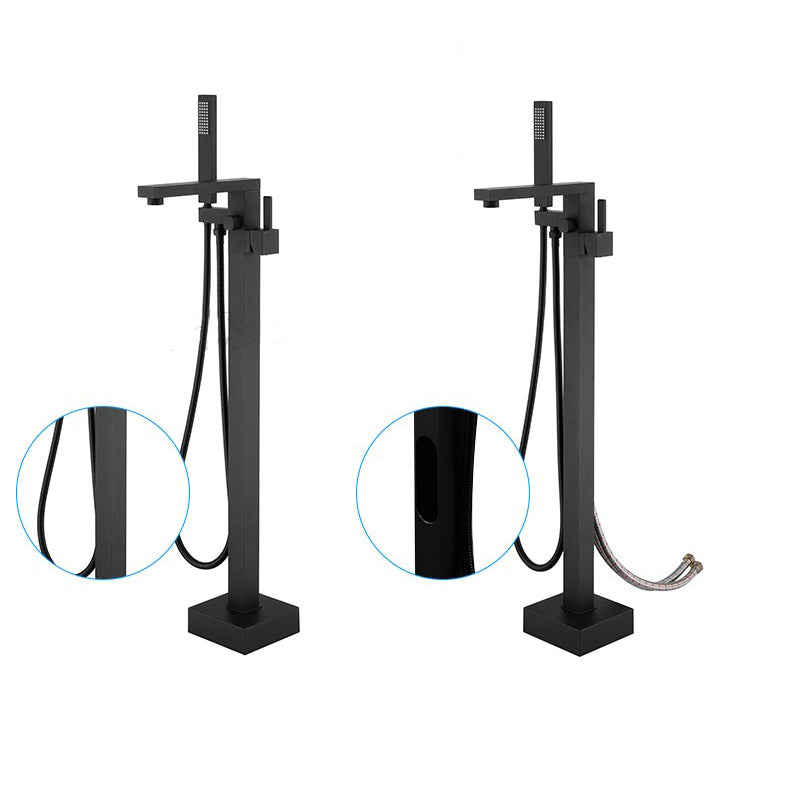 Modern Free Standing Tub Filler Faucet Copper with Handheld Shower Tub Filler Clearhalo 'Bathroom Remodel & Bathroom Fixtures' 'Bathtub Faucets' 'bathtub_faucets' 'Home Improvement' 'home_improvement' 'home_improvement_bathtub_faucets' 7260818