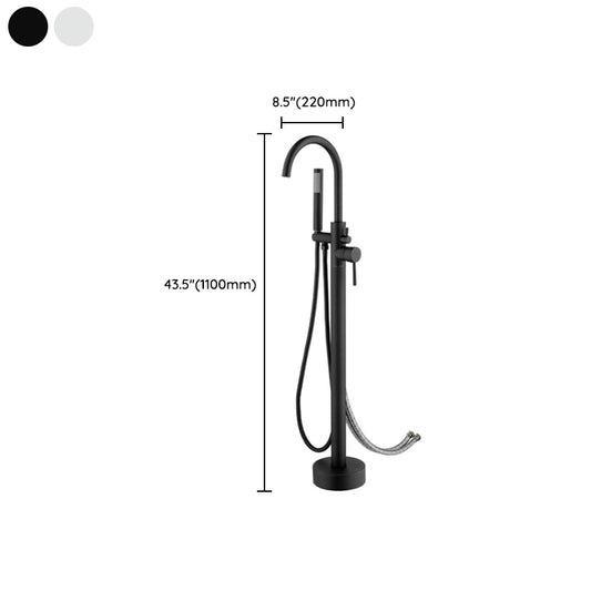 Modern Free Standing Tub Filler Faucet Copper with Handheld Shower Tub Filler Clearhalo 'Bathroom Remodel & Bathroom Fixtures' 'Bathtub Faucets' 'bathtub_faucets' 'Home Improvement' 'home_improvement' 'home_improvement_bathtub_faucets' 7260824