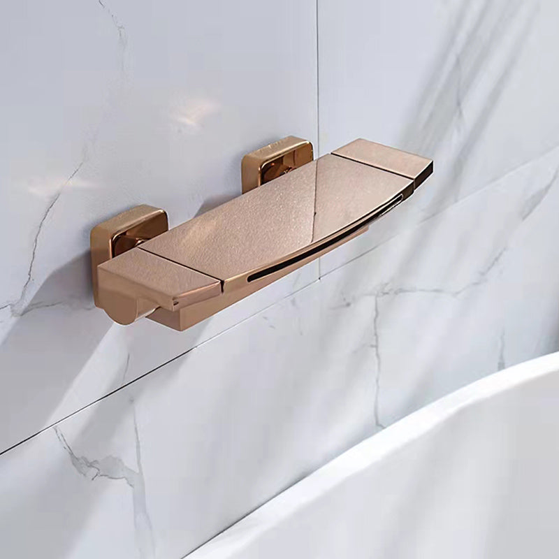 Modern Bathroom Faucet Copper Wall Mount Waterfall with Handheld Shower Tub Spouts Rose Gold Waterfall Comes Out Clearhalo 'Bathroom Remodel & Bathroom Fixtures' 'Bathtub Faucets' 'bathtub_faucets' 'Home Improvement' 'home_improvement' 'home_improvement_bathtub_faucets' 7260847