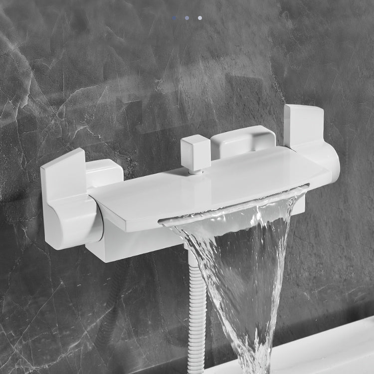 Modern Tub Spout Trim Copper Wall Mounted with Handshower Waterfall Bath Filler Clearhalo 'Bathroom Remodel & Bathroom Fixtures' 'Bathtub Faucets' 'bathtub_faucets' 'Home Improvement' 'home_improvement' 'home_improvement_bathtub_faucets' 7260865