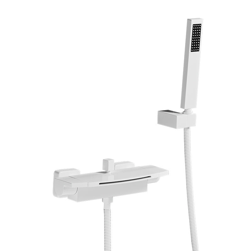 Modern Tub Spout Trim Copper Wall Mounted with Handshower Waterfall Bath Filler Clearhalo 'Bathroom Remodel & Bathroom Fixtures' 'Bathtub Faucets' 'bathtub_faucets' 'Home Improvement' 'home_improvement' 'home_improvement_bathtub_faucets' 7260872