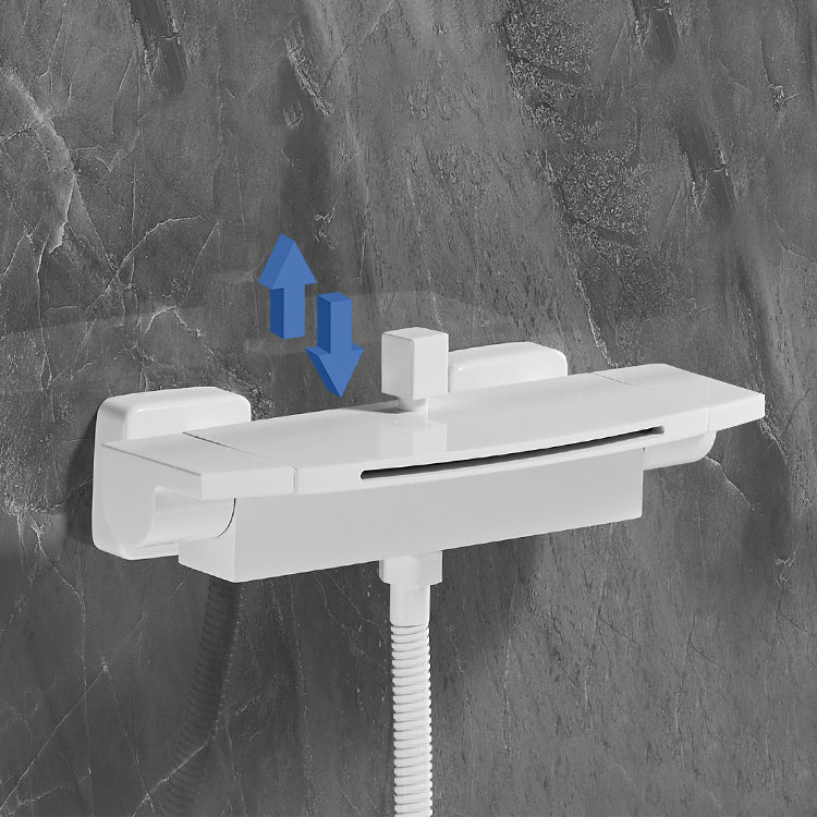 Modern Tub Spout Trim Copper Wall Mounted with Handshower Waterfall Bath Filler Clearhalo 'Bathroom Remodel & Bathroom Fixtures' 'Bathtub Faucets' 'bathtub_faucets' 'Home Improvement' 'home_improvement' 'home_improvement_bathtub_faucets' 7260874